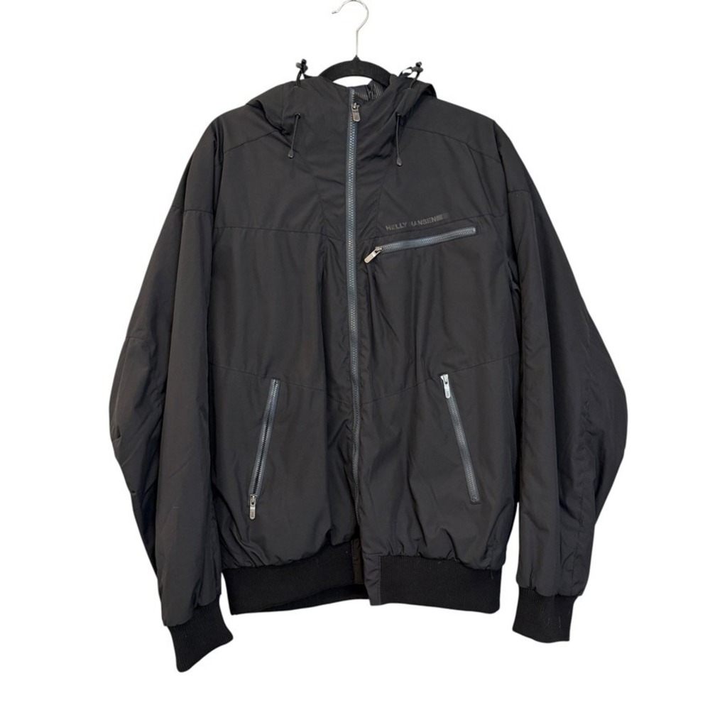 Helly Hansen Men's Insulated Hooded Bomber Jacket Large Black Gorpcore Techwear